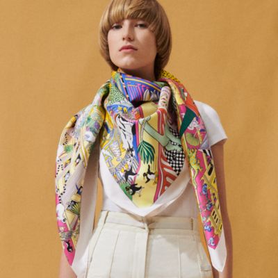 HERMES スカーフ カレジェアン　大判　カレ140 マルチカラー HERMES スカーフ カレジェアン大判カレ140 マルチカラー